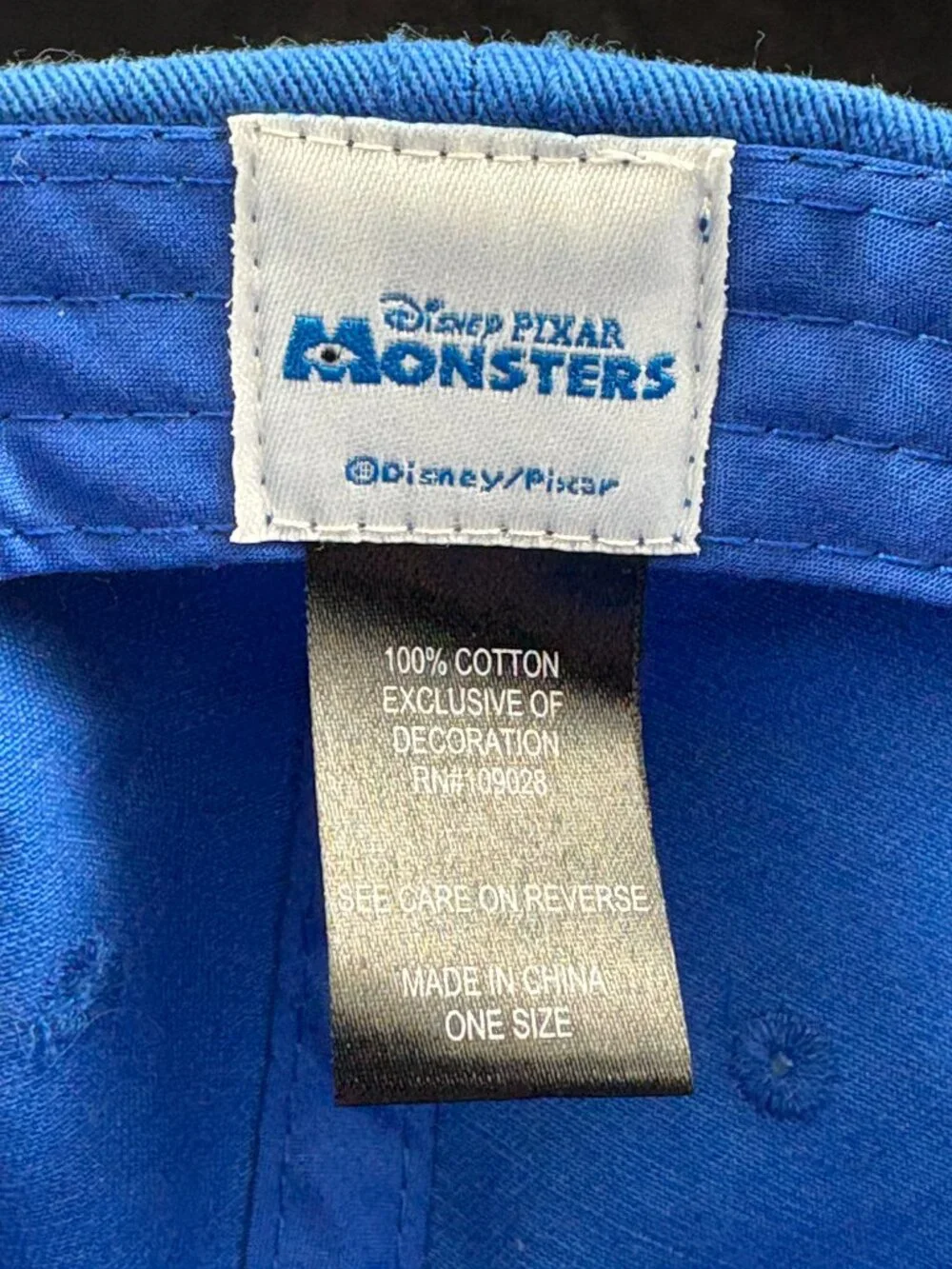 Disney Parks Pixar Monsters University MU Stitched Blue Baseball Hat Cap Youth